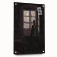 Dimly Lit Room with Easel – Dark Academia Wall Art, Moody Aesthetic Decor