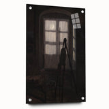 Dimly Lit Room with Easel – Dark Academia Wall Art, Moody Aesthetic Decor