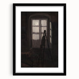 Dimly Lit Room with Easel – Dark Academia Wall Art, Moody Aesthetic Decor