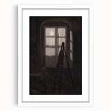 Dimly Lit Room with Easel – Dark Academia Wall Art, Moody Aesthetic Decor