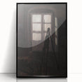 Dimly Lit Room with Easel – Dark Academia Wall Art, Moody Aesthetic Decor