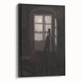 Dimly Lit Room with Easel – Dark Academia Wall Art, Moody Aesthetic Decor