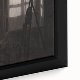 Dimly Lit Room with Easel – Dark Academia Wall Art, Moody Aesthetic Decor