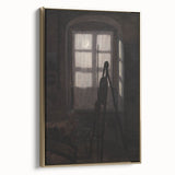 Dimly Lit Room with Easel – Dark Academia Wall Art, Moody Aesthetic Decor