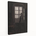 Dimly Lit Room with Easel – Dark Academia Wall Art, Moody Aesthetic Decor