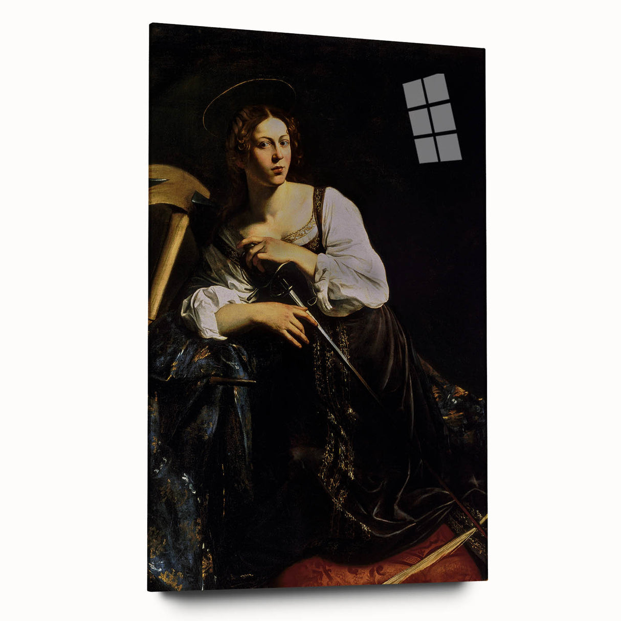 Woman with Sword – Dark Academia Wall Art, Gothic Historical Portrait