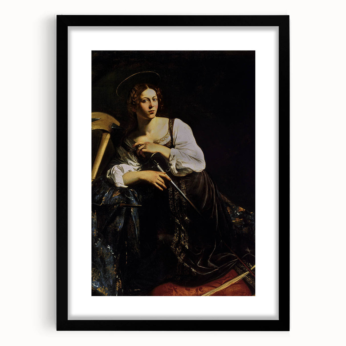 Woman with Sword – Dark Academia Wall Art, Gothic Historical Portrait