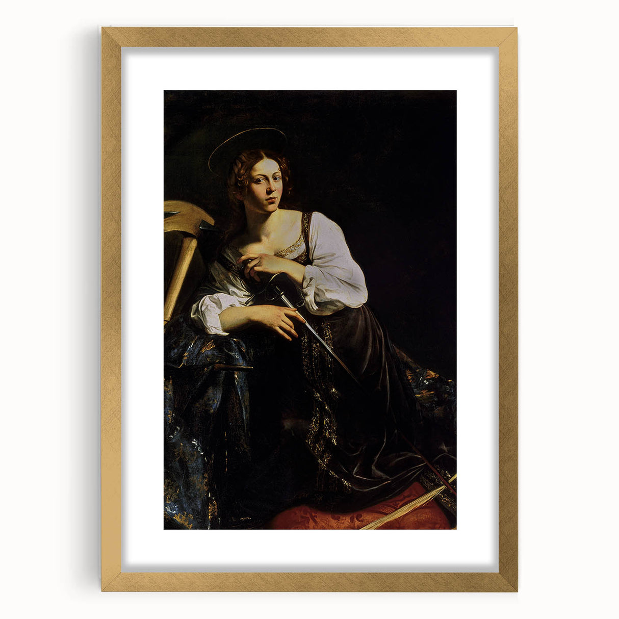 Woman with Sword – Dark Academia Wall Art, Gothic Historical Portrait