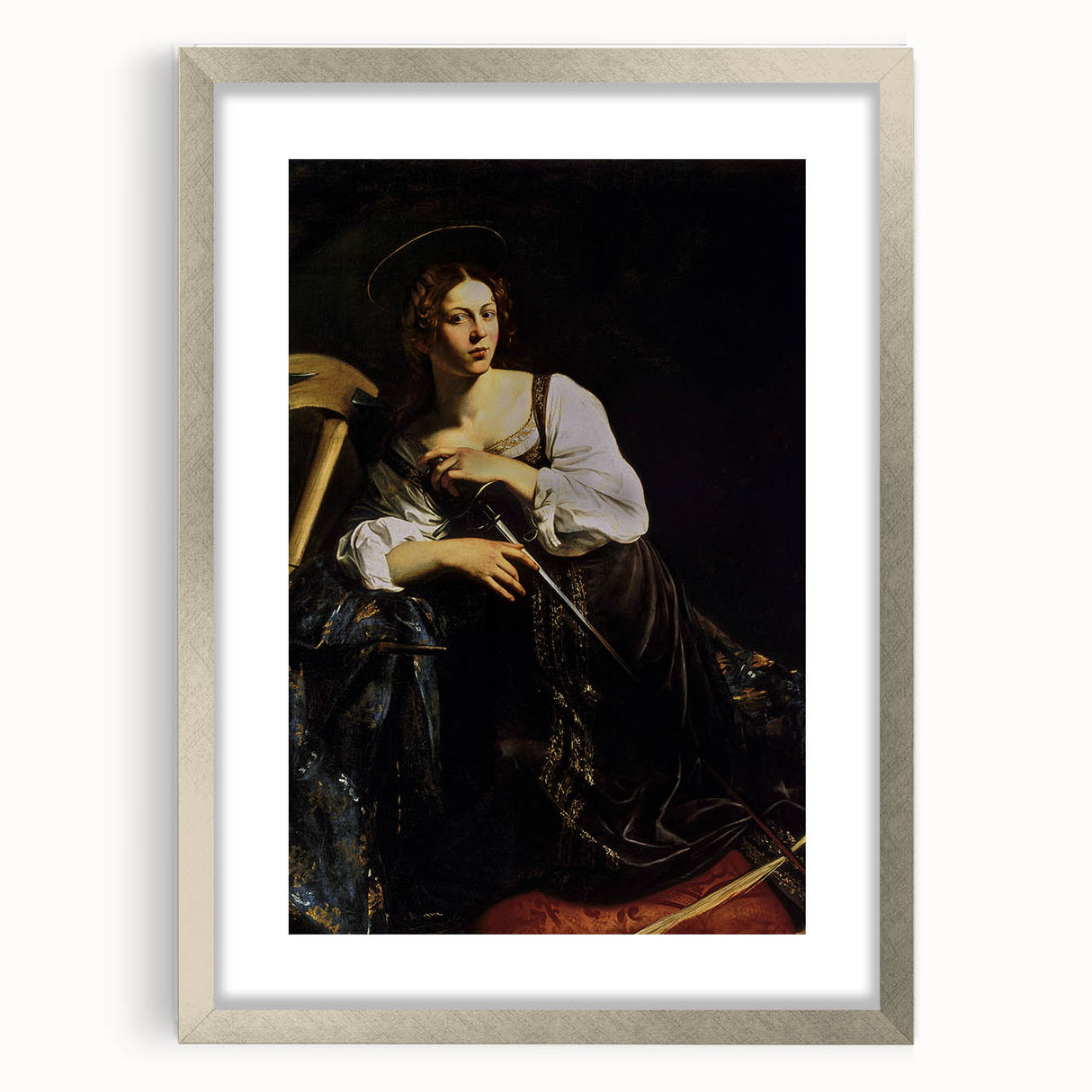 Woman with Sword – Dark Academia Wall Art, Gothic Historical Portrait