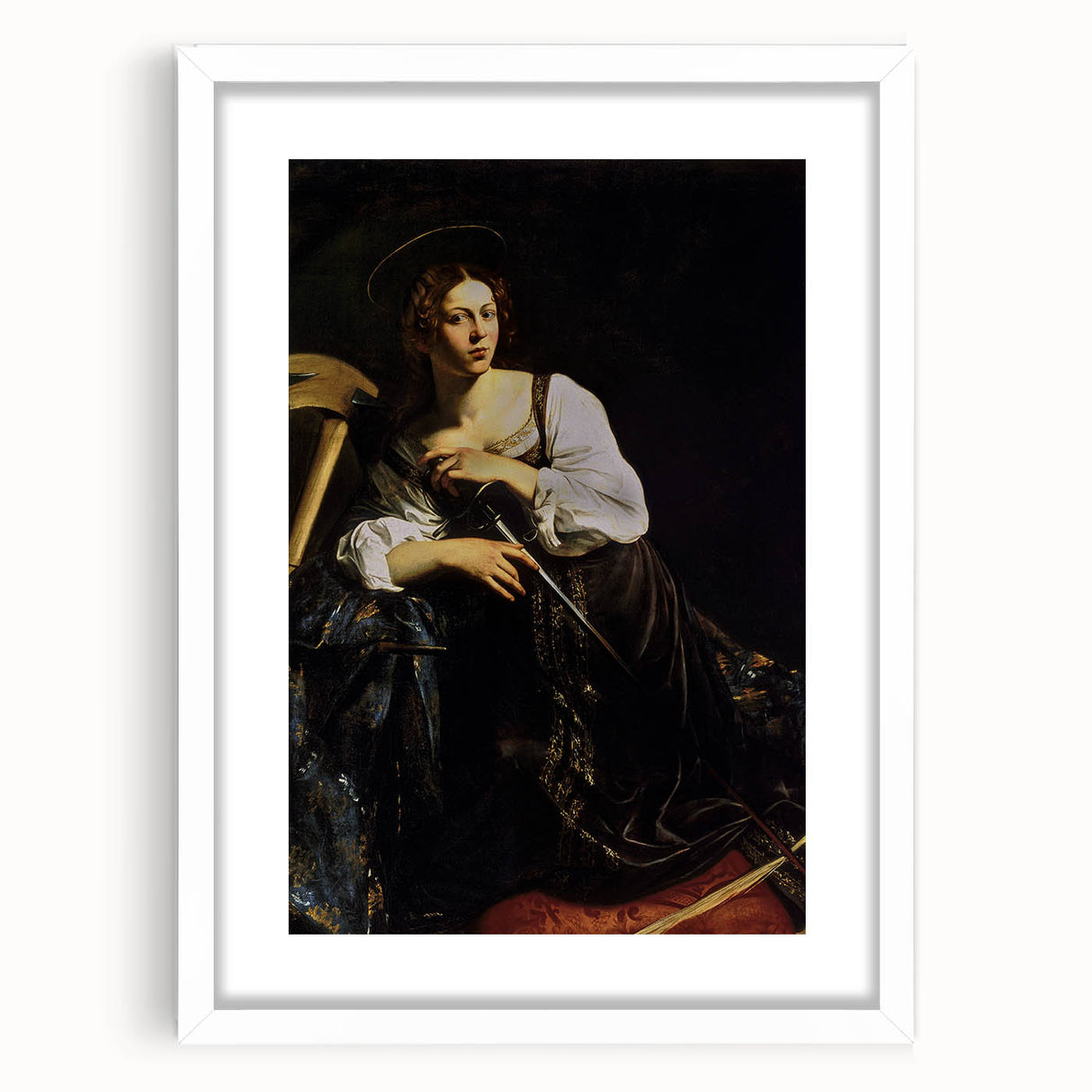 Woman with Sword – Dark Academia Wall Art, Gothic Historical Portrait