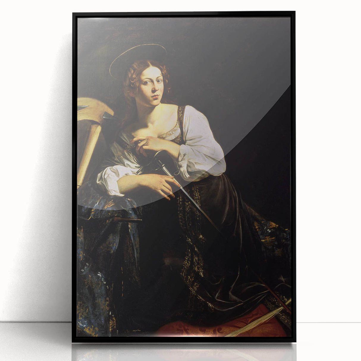 Woman with Sword – Dark Academia Wall Art, Gothic Historical Portrait
