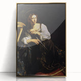 Woman with Sword – Dark Academia Wall Art, Gothic Historical Portrait