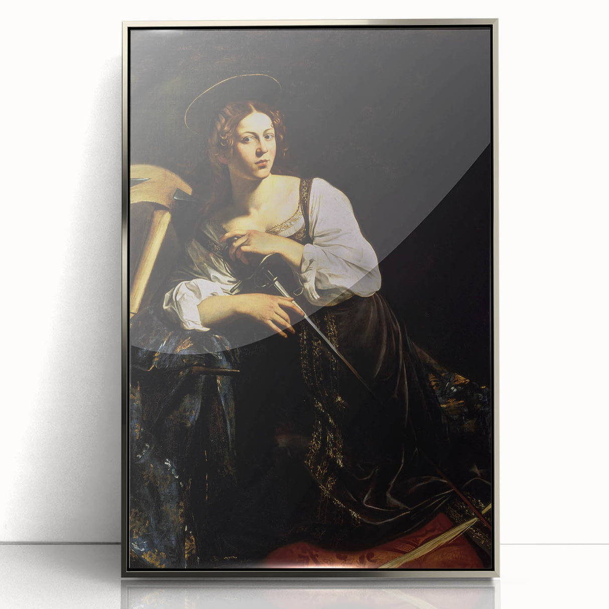 Woman with Sword – Dark Academia Wall Art, Gothic Historical Portrait