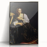 Woman with Sword – Dark Academia Wall Art, Gothic Historical Portrait