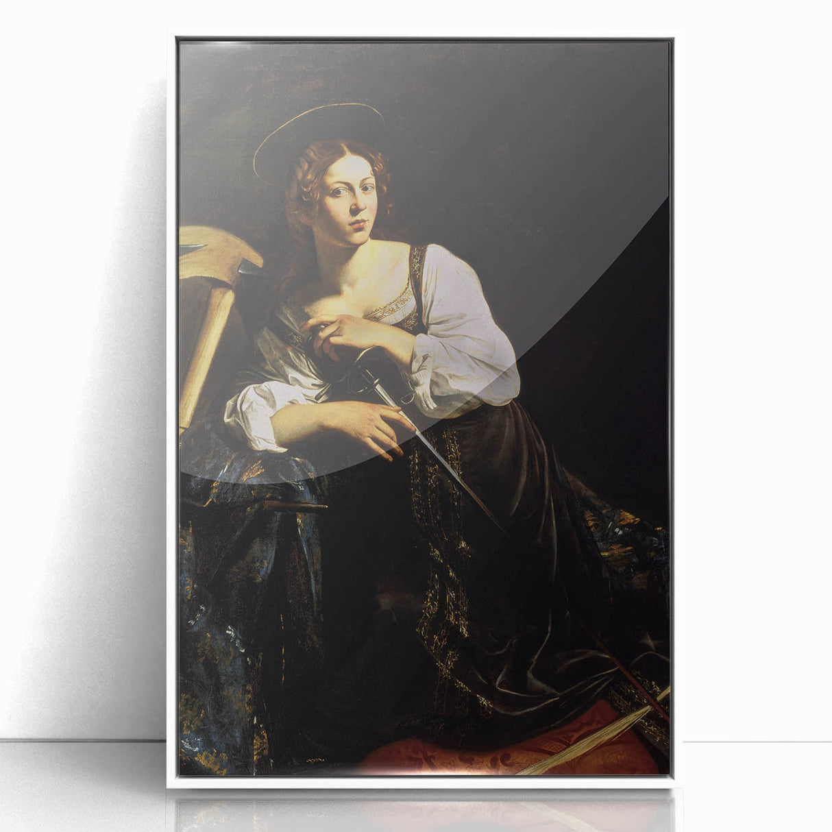 Woman with Sword – Dark Academia Wall Art, Gothic Historical Portrait