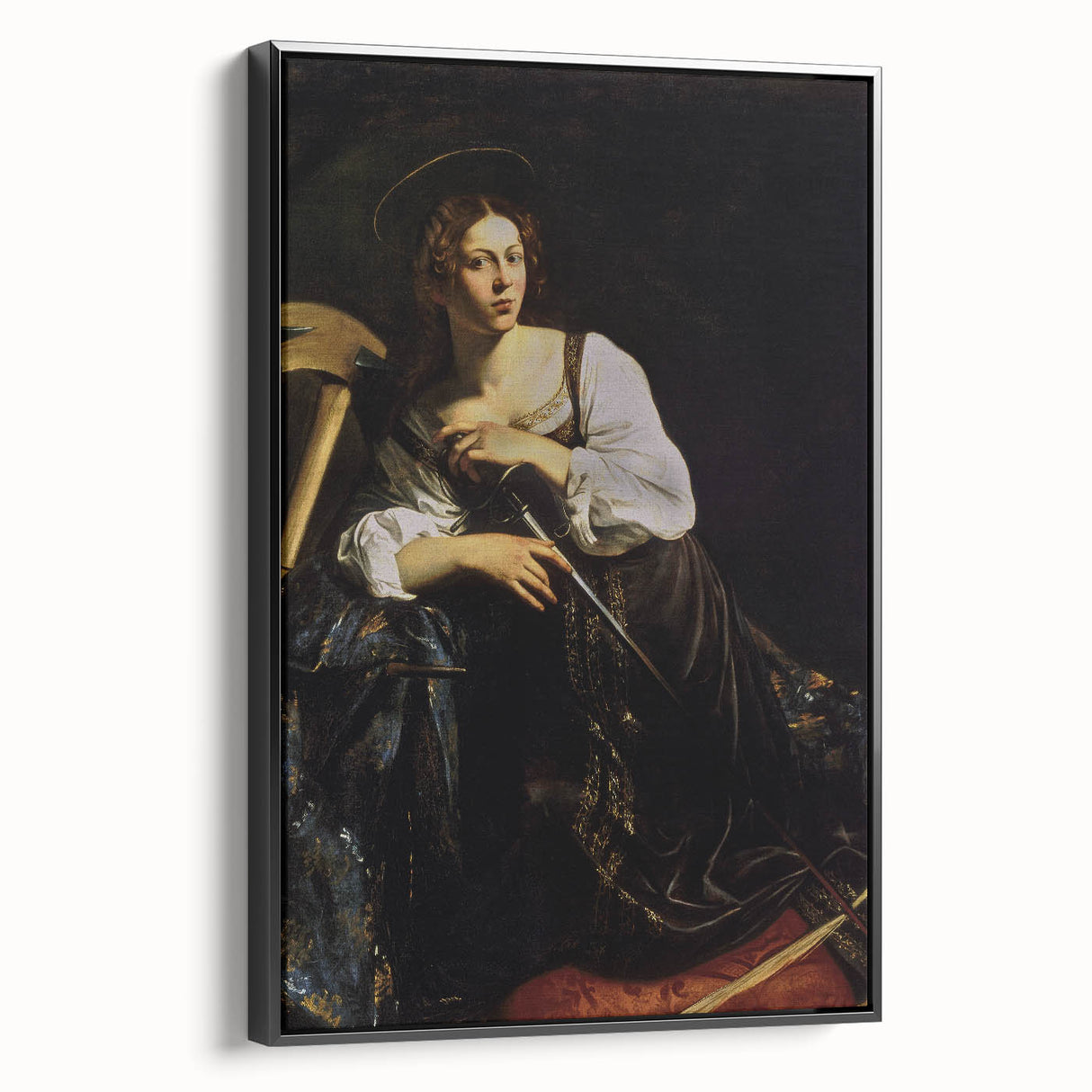Woman with Sword – Dark Academia Wall Art, Gothic Historical Portrait