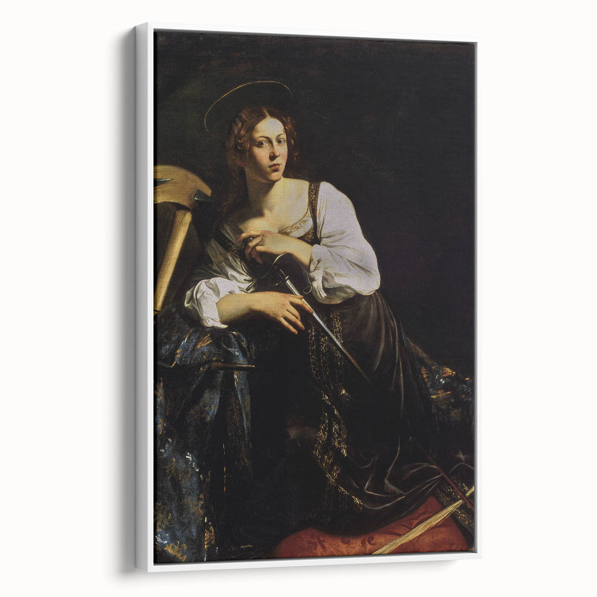 Woman with Sword – Dark Academia Wall Art, Gothic Historical Portrait