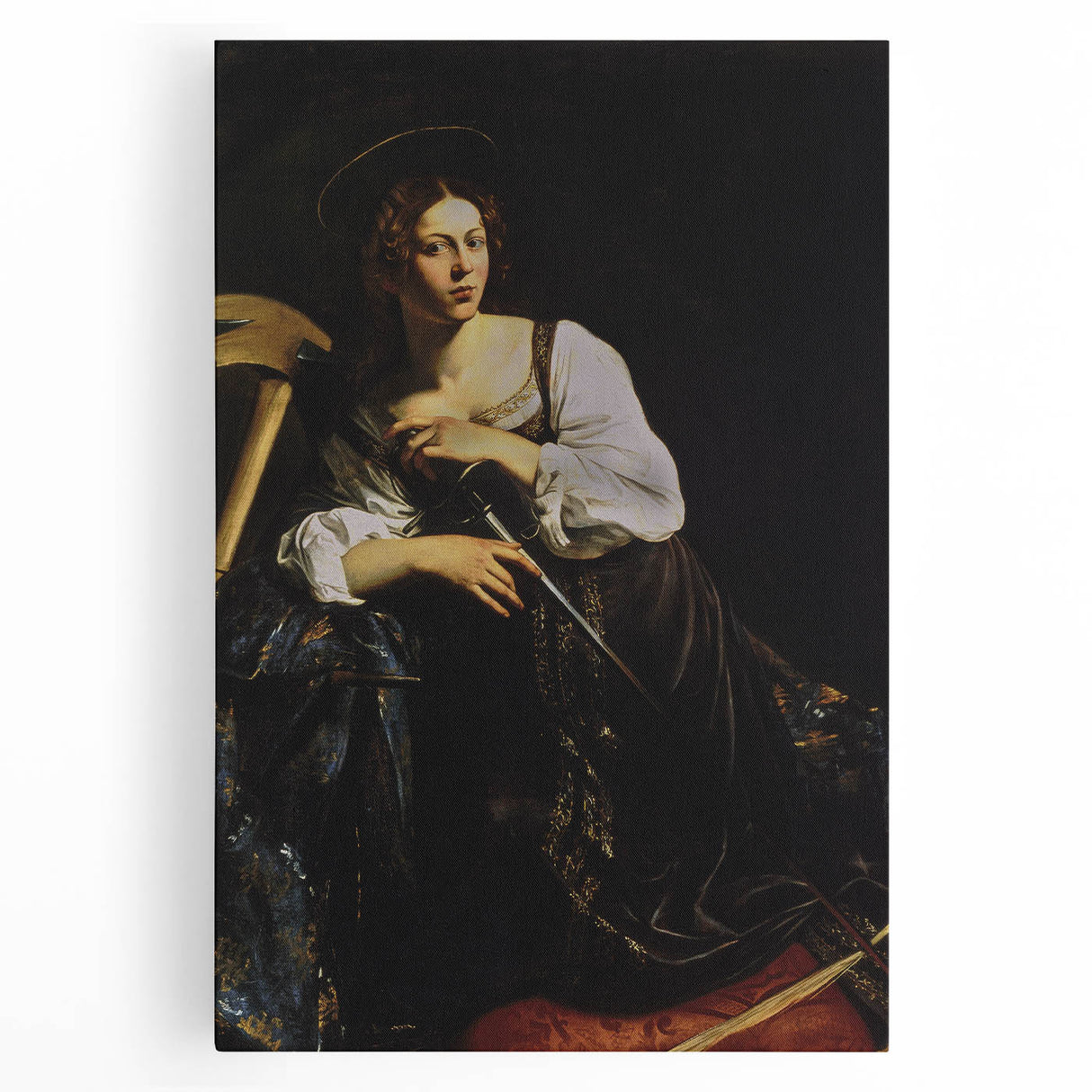 Woman with Sword – Dark Academia Wall Art, Gothic Historical Portrait