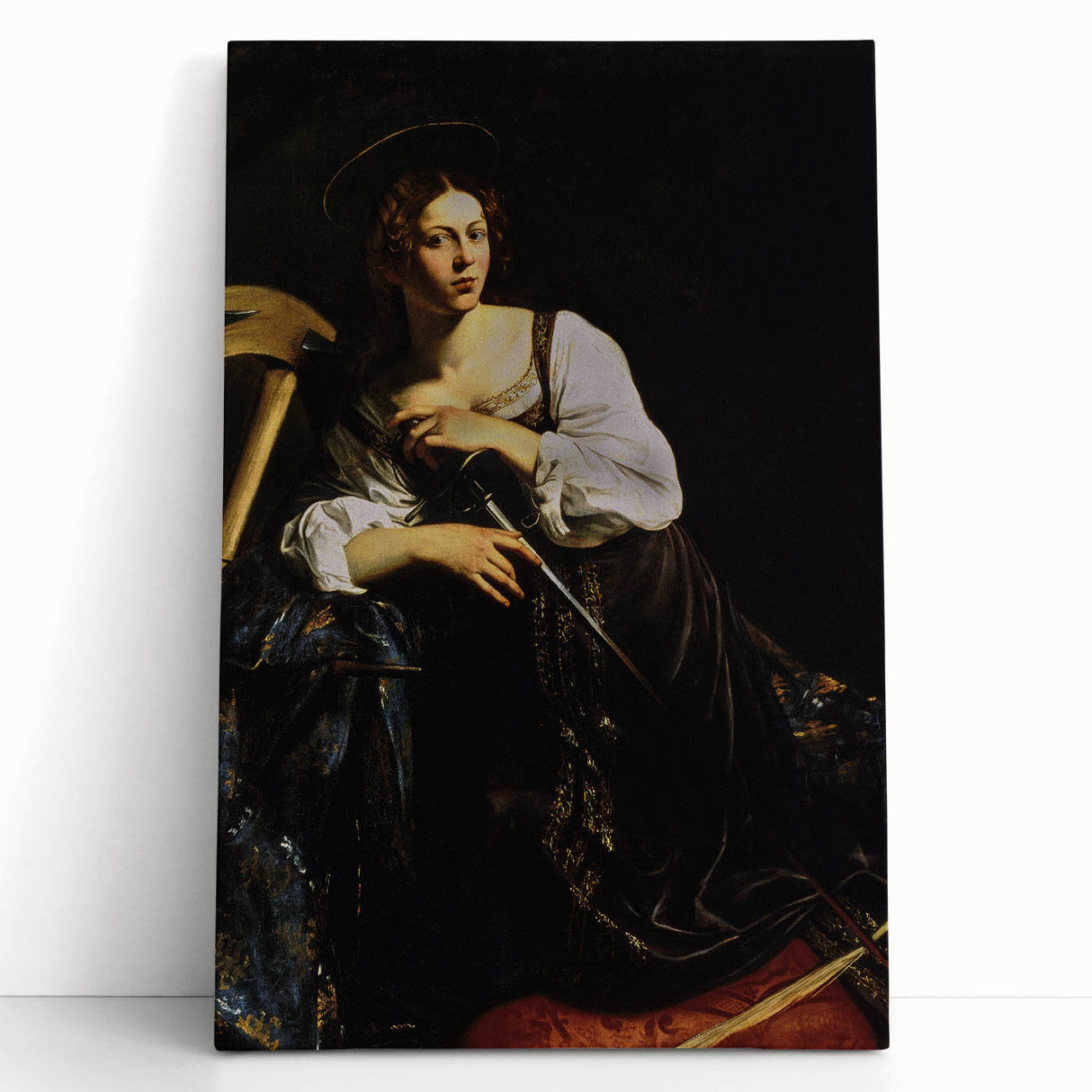 Woman with Sword – Dark Academia Wall Art, Gothic Historical Portrait