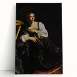 Woman with Sword – Dark Academia Wall Art, Gothic Historical Portrait