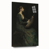 Woman Playing Stringed Instrument – Dark Academia Wall Art, Gothic Elegance