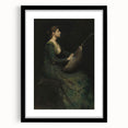 Woman Playing Stringed Instrument – Dark Academia Wall Art, Gothic Elegance