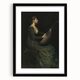 Woman Playing Stringed Instrument – Dark Academia Wall Art, Gothic Elegance