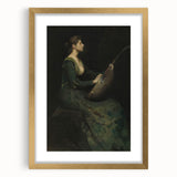 Woman Playing Stringed Instrument – Dark Academia Wall Art, Gothic Elegance