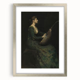 Woman Playing Stringed Instrument – Dark Academia Wall Art, Gothic Elegance