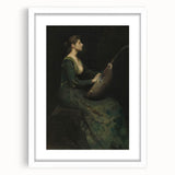 Woman Playing Stringed Instrument – Dark Academia Wall Art, Gothic Elegance
