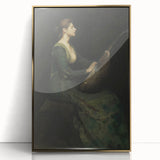 Woman Playing Stringed Instrument – Dark Academia Wall Art, Gothic Elegance
