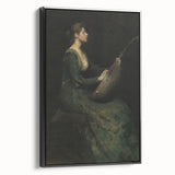 Woman Playing Stringed Instrument – Dark Academia Wall Art, Gothic Elegance