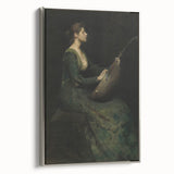 Woman Playing Stringed Instrument – Dark Academia Wall Art, Gothic Elegance