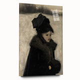 Dark Academia Wall Art - Gothic Woman in Winter for Moody Aesthetic Decor
