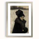 Dark Academia Wall Art - Gothic Woman in Winter for Moody Aesthetic Decor