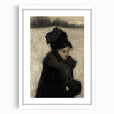 Dark Academia Wall Art - Gothic Woman in Winter for Moody Aesthetic Decor