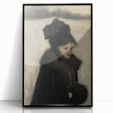 Dark Academia Wall Art - Gothic Woman in Winter for Moody Aesthetic Decor