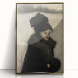 Dark Academia Wall Art - Gothic Woman in Winter for Moody Aesthetic Decor