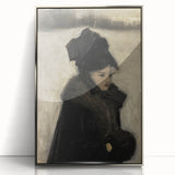 Dark Academia Wall Art - Gothic Woman in Winter for Moody Aesthetic Decor
