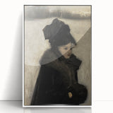 Dark Academia Wall Art - Gothic Woman in Winter for Moody Aesthetic Decor