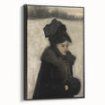 Dark Academia Wall Art - Gothic Woman in Winter for Moody Aesthetic Decor