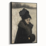 Dark Academia Wall Art - Gothic Woman in Winter for Moody Aesthetic Decor