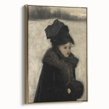 Dark Academia Wall Art - Gothic Woman in Winter for Moody Aesthetic Decor