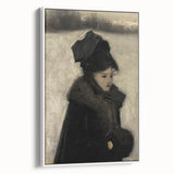 Dark Academia Wall Art - Gothic Woman in Winter for Moody Aesthetic Decor