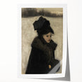 Dark Academia Wall Art - Gothic Woman in Winter for Moody Aesthetic Decor
