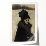 Dark Academia Wall Art - Gothic Woman in Winter for Moody Aesthetic Decor