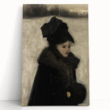 Dark Academia Wall Art - Gothic Woman in Winter for Moody Aesthetic Decor