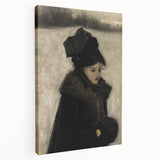 Dark Academia Wall Art - Gothic Woman in Winter for Moody Aesthetic Decor