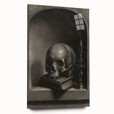 Dark Academia Wall Art - Gothic Skull and Candle Print for Classic Decor