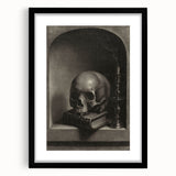 Dark Academia Wall Art - Gothic Skull and Candle Print for Classic Decor